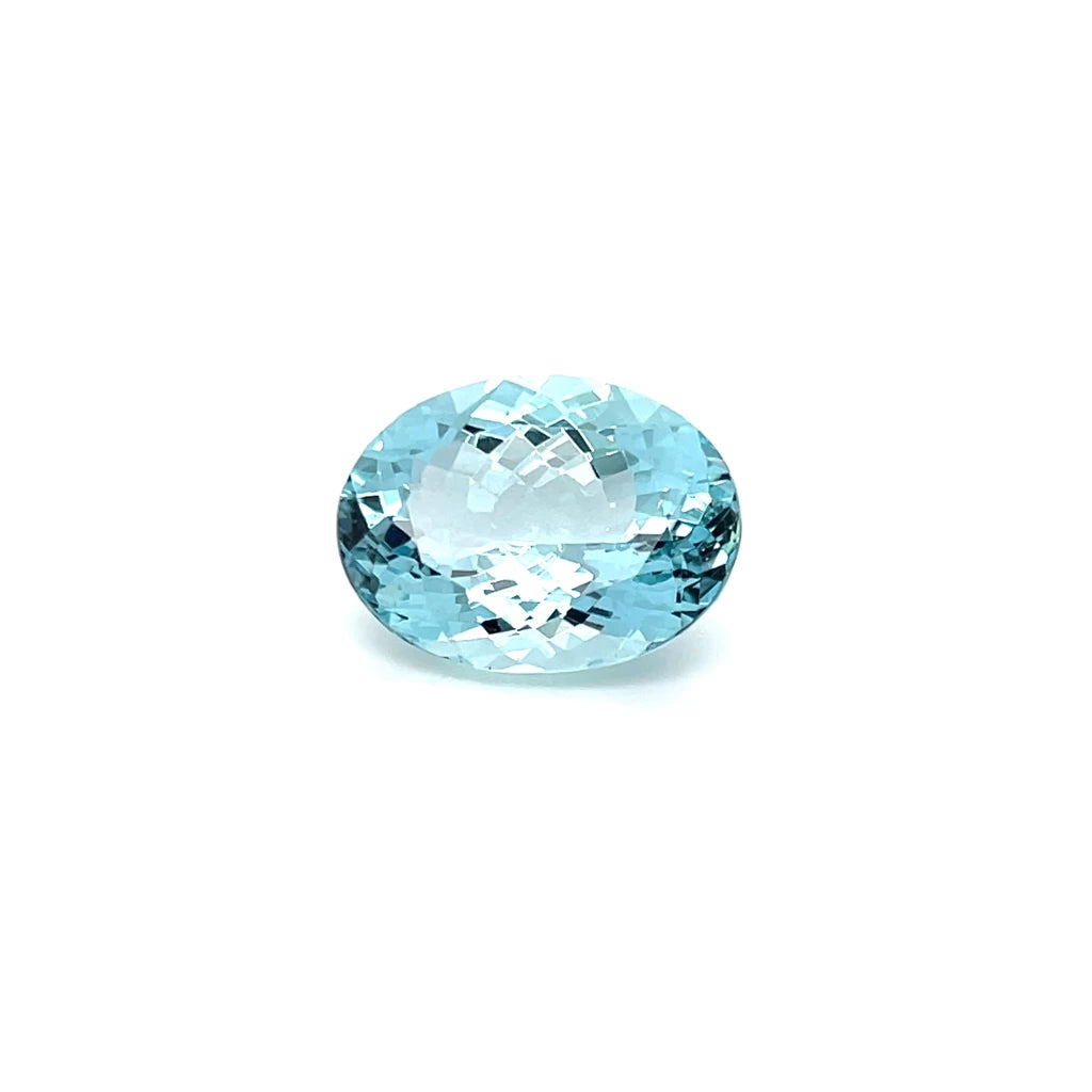 Aquamarine Gemstone: 14.7 Carat Oval, AAAA Grade (UN-0196)