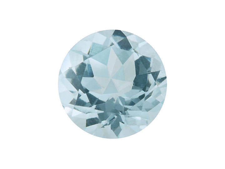 6.5MM Natural Blue Aquamarine AA Grade Round 0.96 Cts (AROU-124) - Bluestargemstones - - 