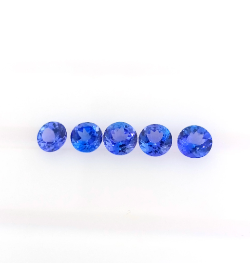 AAAA VIVID Natural Tanzanite 2.55 Cts Round 5mm (TZRD005) - Bluestargemstones - - 