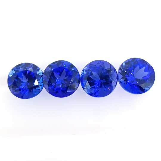 DLX Grade Natural Blue Tanzanite 7.5mm Round (TZRD012) - Bluestargemstones - - 