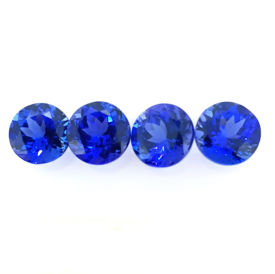 DLX Grade Natural Blue Tanzanite 7.5mm Round (TZRD012) - Bluestargemstones - - 