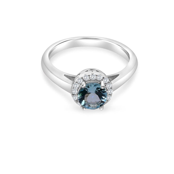 Oval Cut Natural Aquamarine Engagement Ring In Sterling Silver - Bluestargemstones - - 