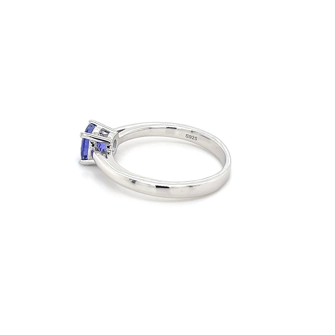 0.89ct Untreated Tanzanite Sterling Silver Ring (PJC17963R)