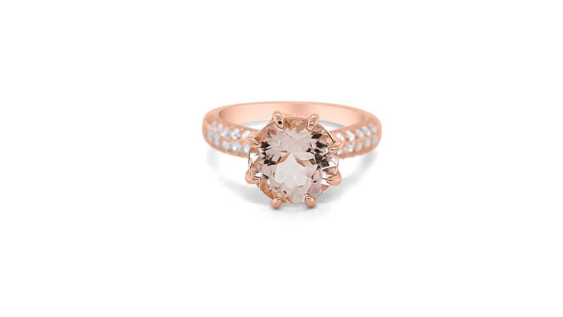 10mm Morganite Ring with Round Cut (PJC28804R)