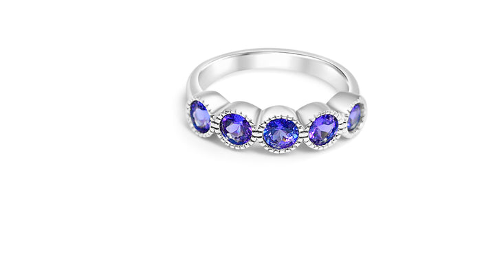 5-Stone Tanzanite Ring in Sterling Silver - 0.232ct (PJC31569R) - 5-Stone Tanzanite Ring in Sterling Silver - 0.232ct (PJC31569R)