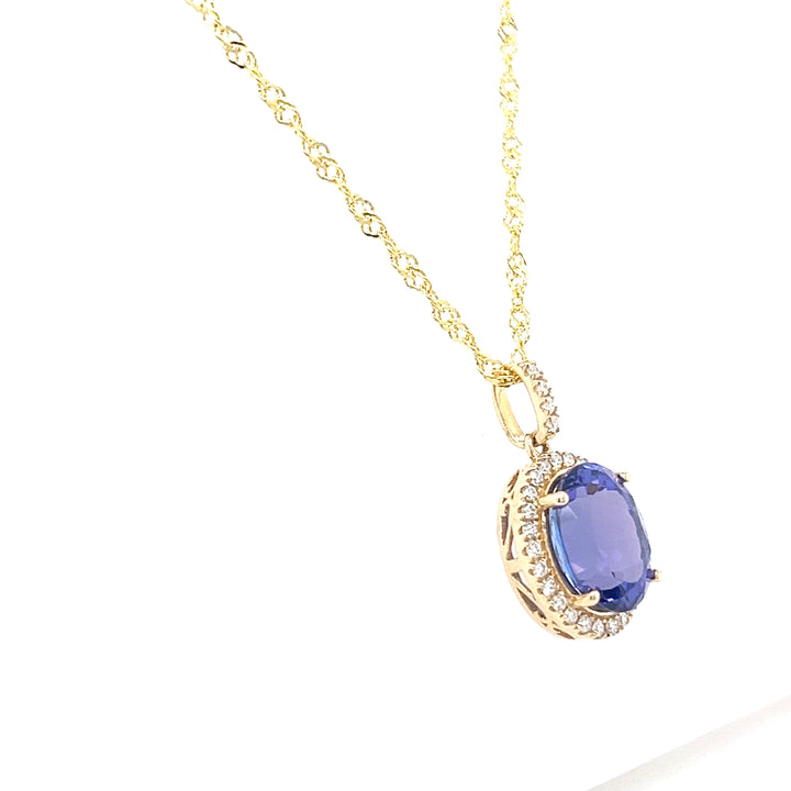 14k Yellow Gold Pendant with 4.6 Carat Oval Tanzanite Gemstone (PJC31585P)