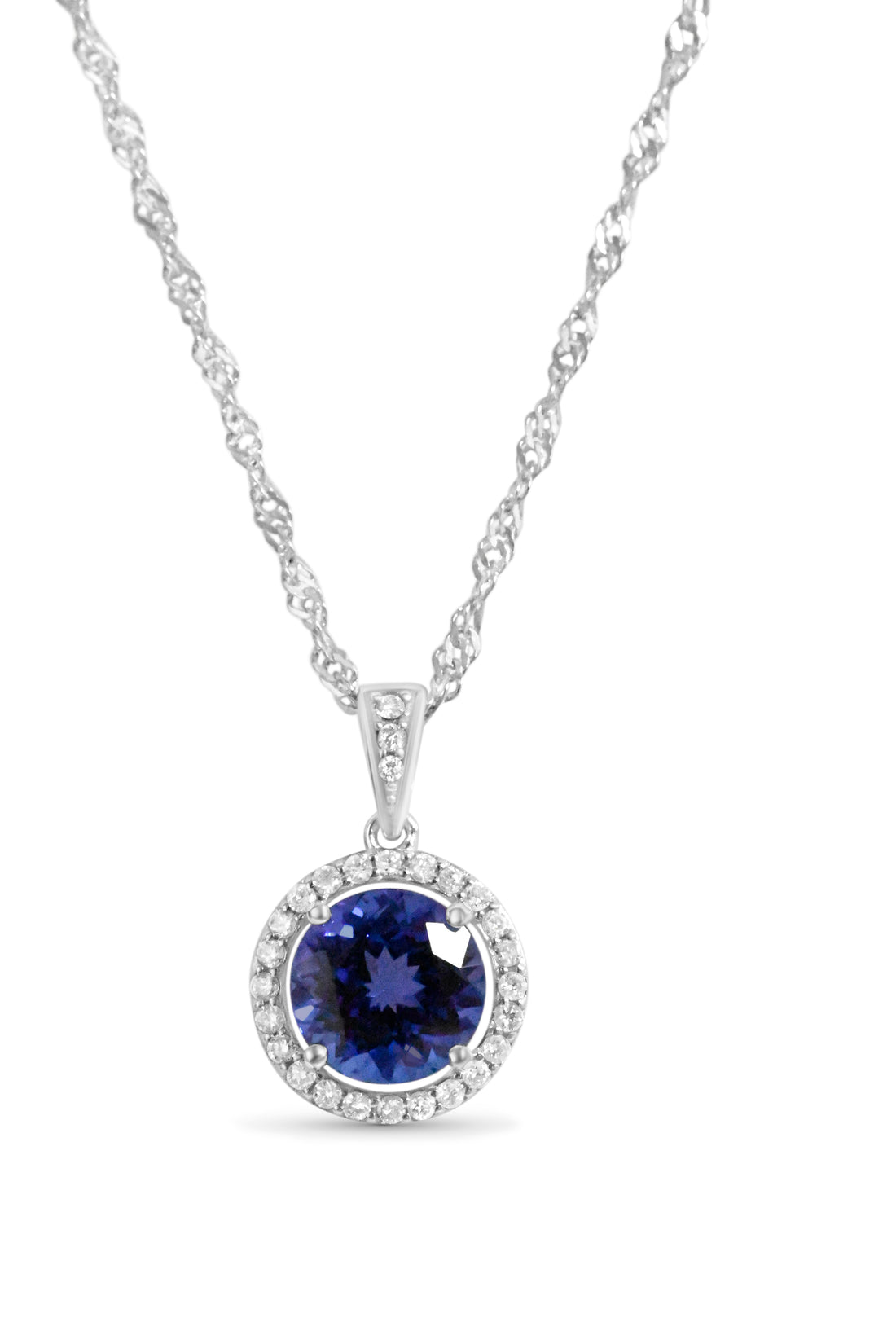 14K Gold Rose Gold-Plated Pendant with 2.11 Carat Tanzanite Hexagon Gemstone (PJC31596P)