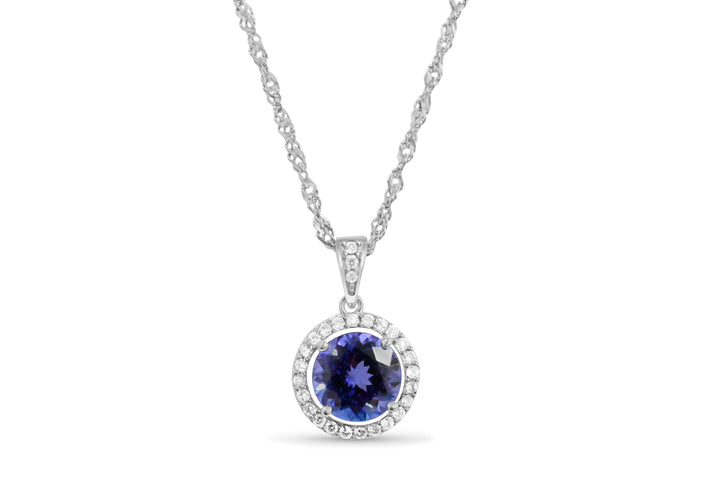 14K Gold Rose Gold-Plated Pendant with 2.11 Carat Tanzanite Hexagon Gemstone (PJC31596P)