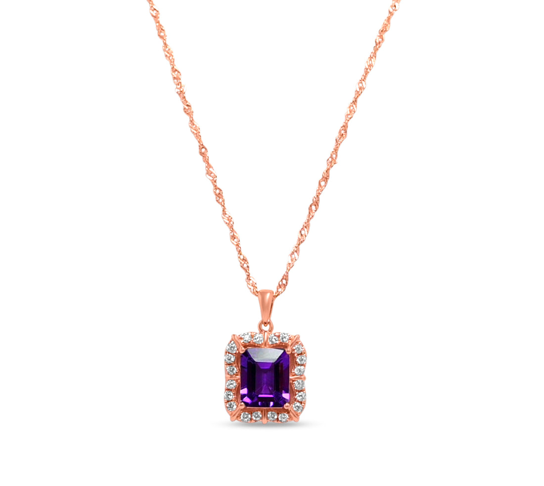 3.8 Carat Amethyst Halo Pendant (PJC31639P)