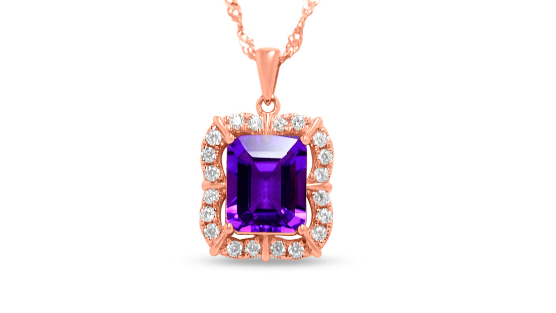 3.8 Carat Amethyst Halo Pendant (PJC31639P)