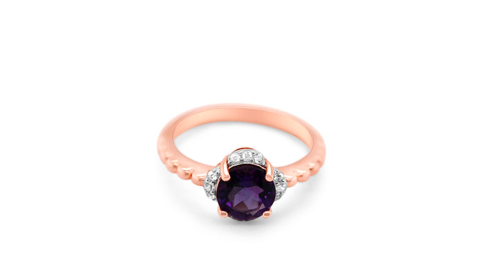 1.07ct Amethyst Halo Ring in Sterling Silver (PJC31648R)