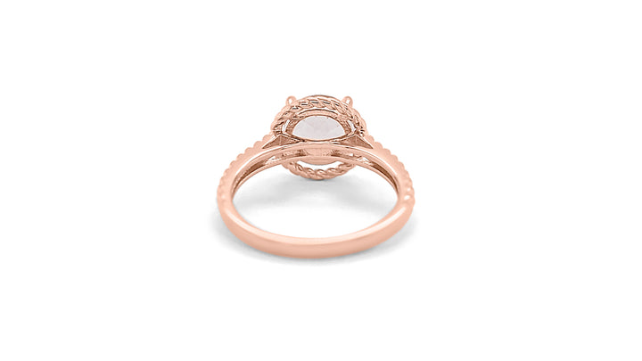 Morganite Ring with 18K Rose Gold Plating (2.03 Carats, 8 mm) (PJC31650R)