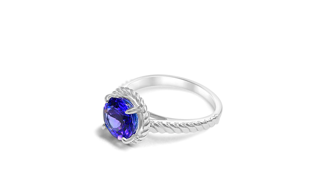 Sterling Silver Ring with 2.01ct Round Tanzanite (PJC31650R)