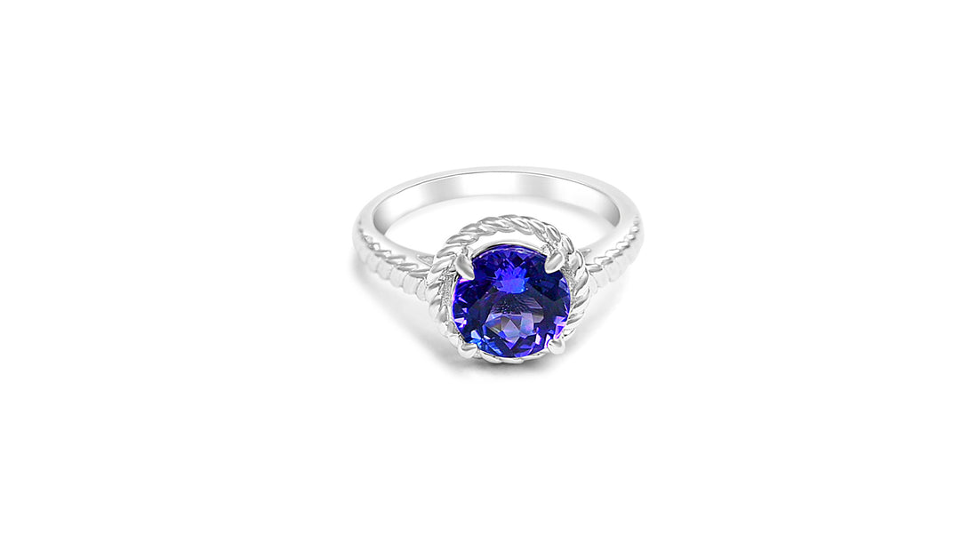 Sterling Silver Ring with 2.01ct Round Tanzanite (PJC31650R)