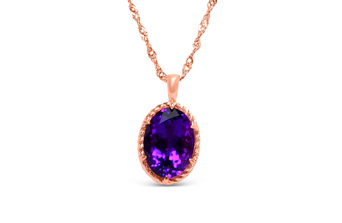 Radiant Amethyst: 6.12 Carat Oval Pendant (PJC31651P)