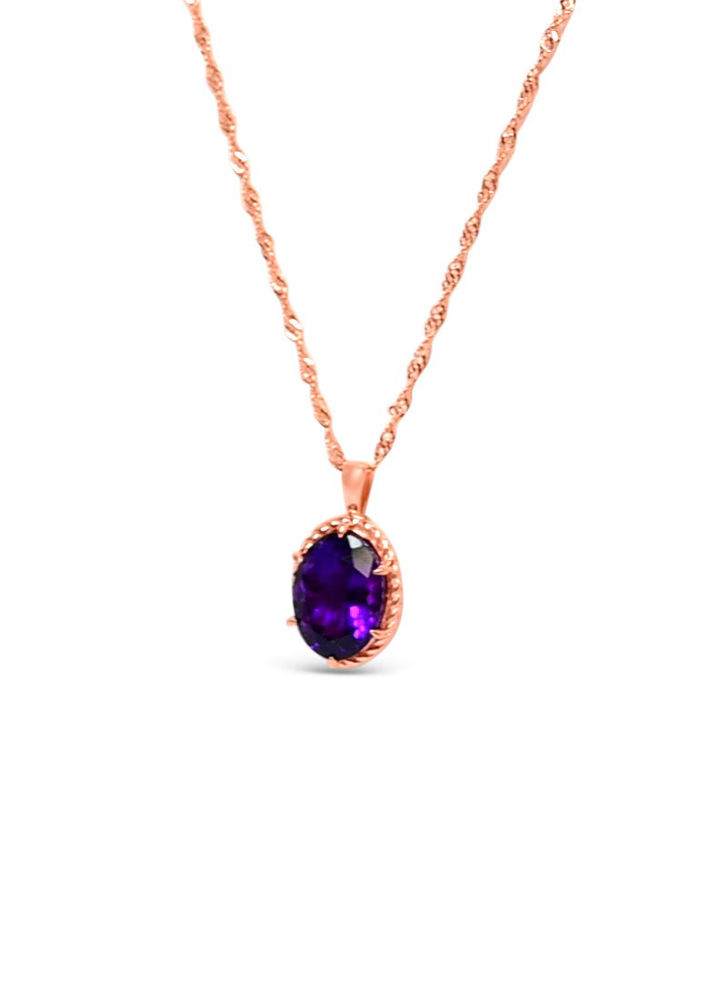 Radiant Amethyst: 6.12 Carat Oval Pendant (PJC31651P)