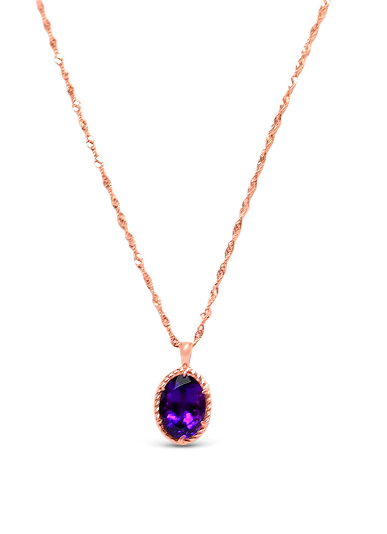 Radiant Amethyst: 6.12 Carat Oval Pendant (PJC31651P)