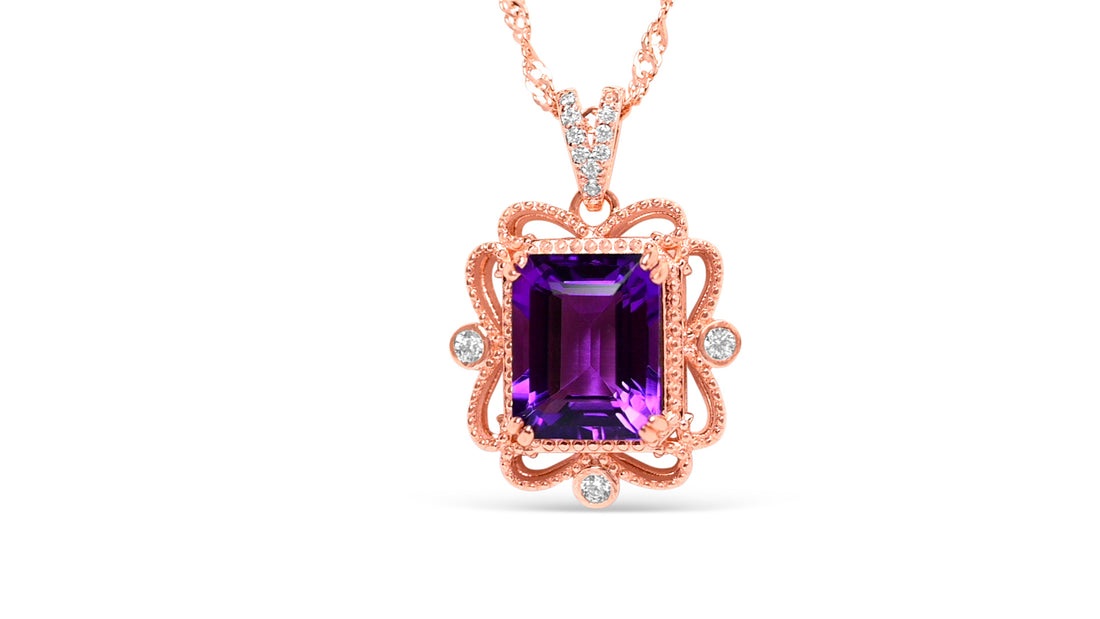 Calming Amethyst Pendant: Find Inner Peace with 4.33 Carats of Gemstone (PJC31656P)