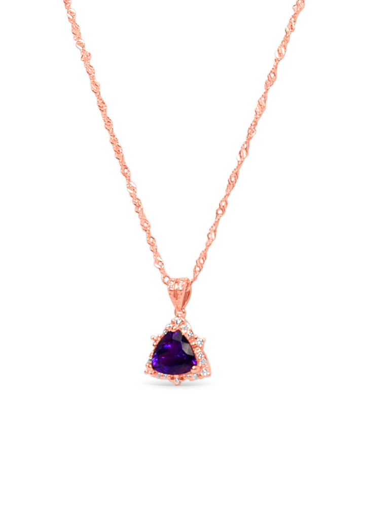 18K Rose Gold-Plated Amethyst Pendant (PJC31663P) - 18K Rose Gold-Plated Amethyst Pendant (PJC31663P)