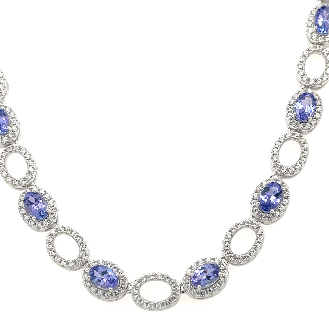 10.55ct Tanzanite Necklace: Elegance in Sterling Silver (PJC32774NA)