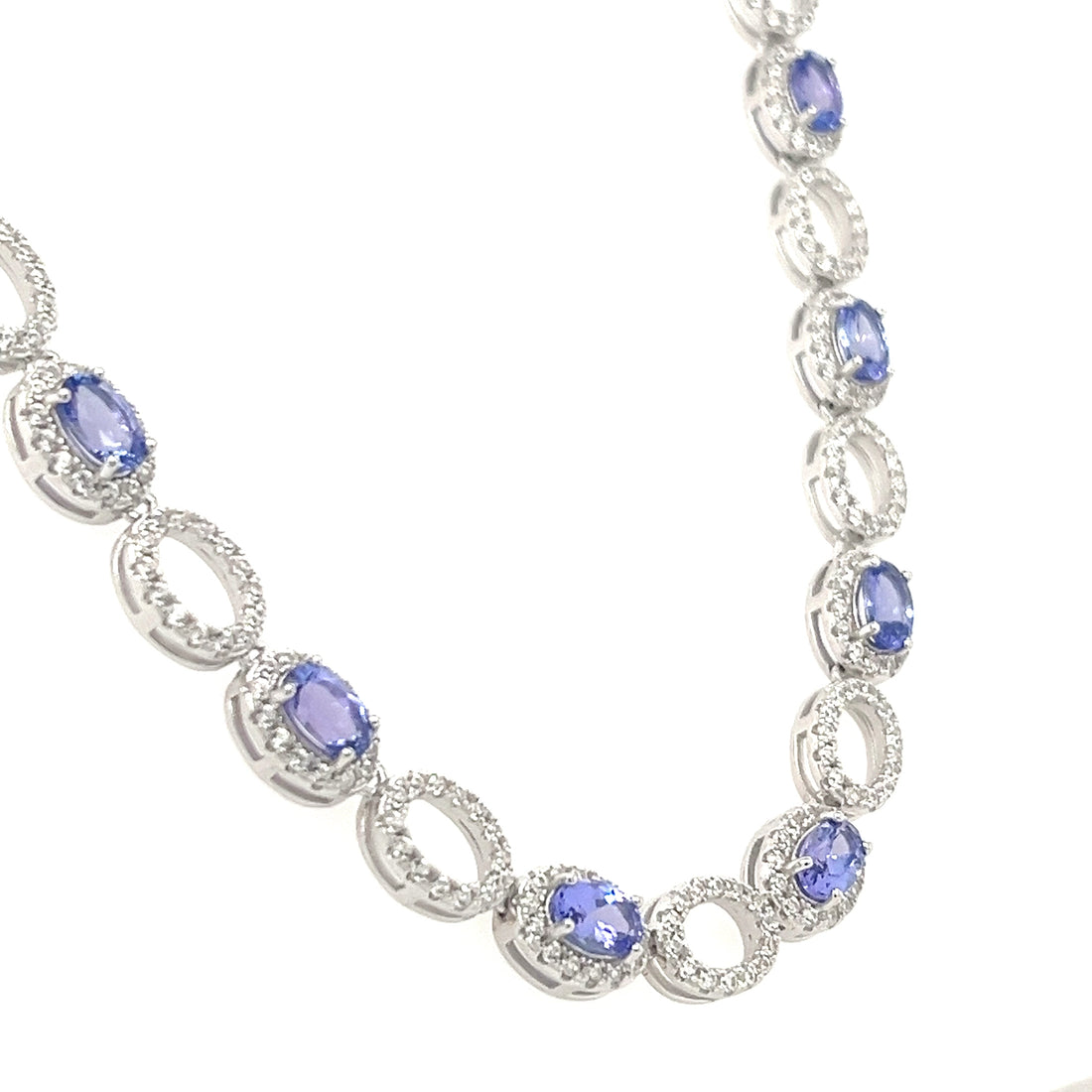 10.55ct Tanzanite Necklace: Elegance in Sterling Silver (PJC32774NA)