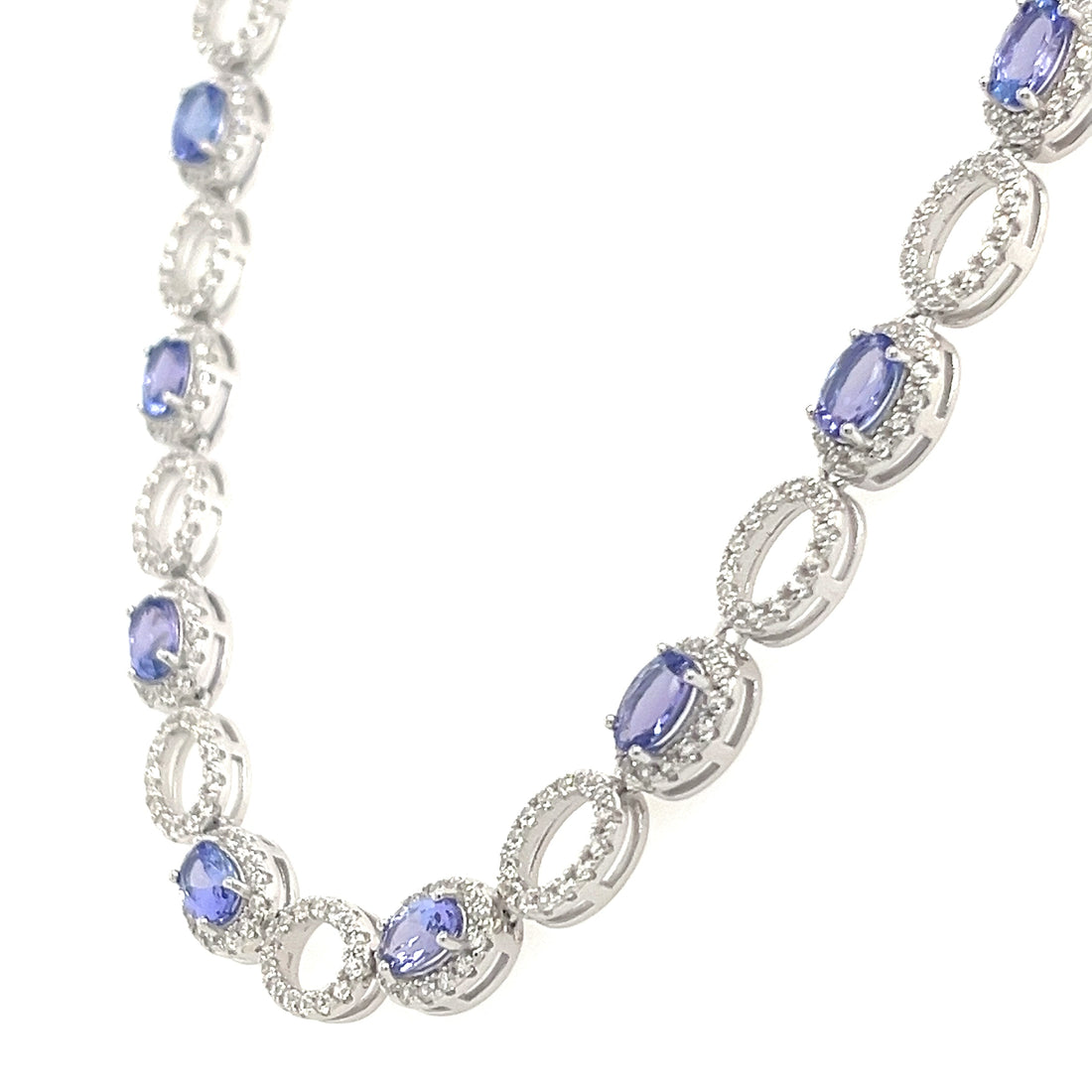 10.55ct Tanzanite Necklace: Elegance in Sterling Silver (PJC32774NA)