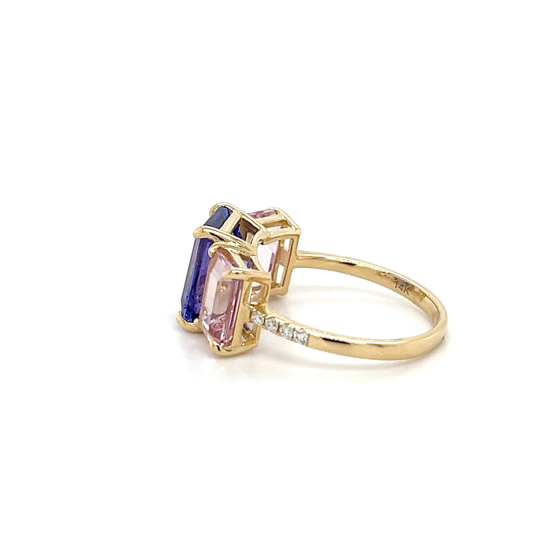 14K Yellow Gold Ring with 3.76 Carat Octagon-Cut Tanzanite Gemstone (PJC34165R)