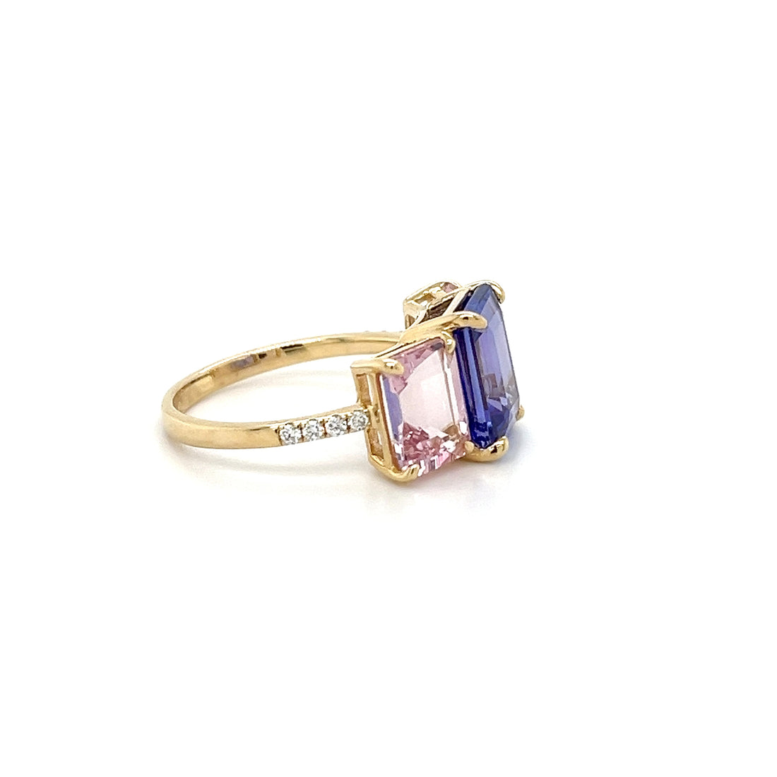 14K Yellow Gold Ring with 3.76 Carat Octagon-Cut Tanzanite Gemstone (PJC34165R)