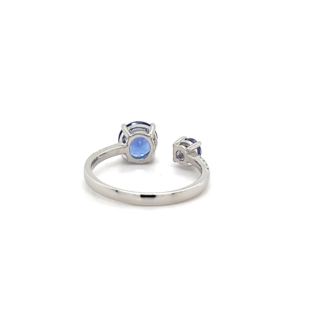 14K White Gold Ring with 1.23 Carat Round-Cut Tanzanite Gemstone (PJC34174R)