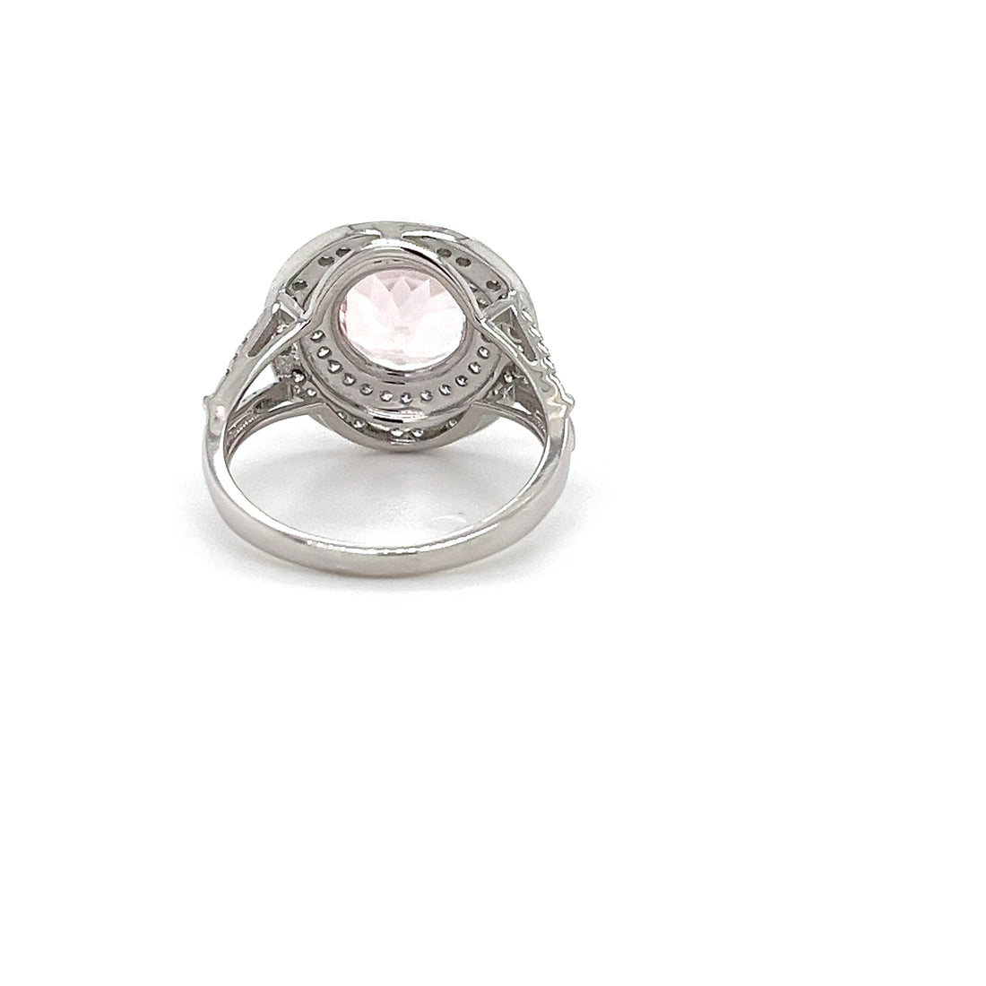 14K White Gold Ring with 2.03 Carat Round-Cut Pink Morganite Gemstone (PJC34181R)