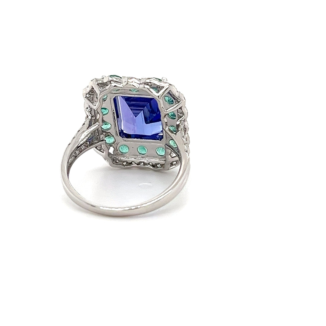 14K White Gold Tanzanite Ring with 5.6 Carat Octagon-Cut Gemstone (PJC34182R)