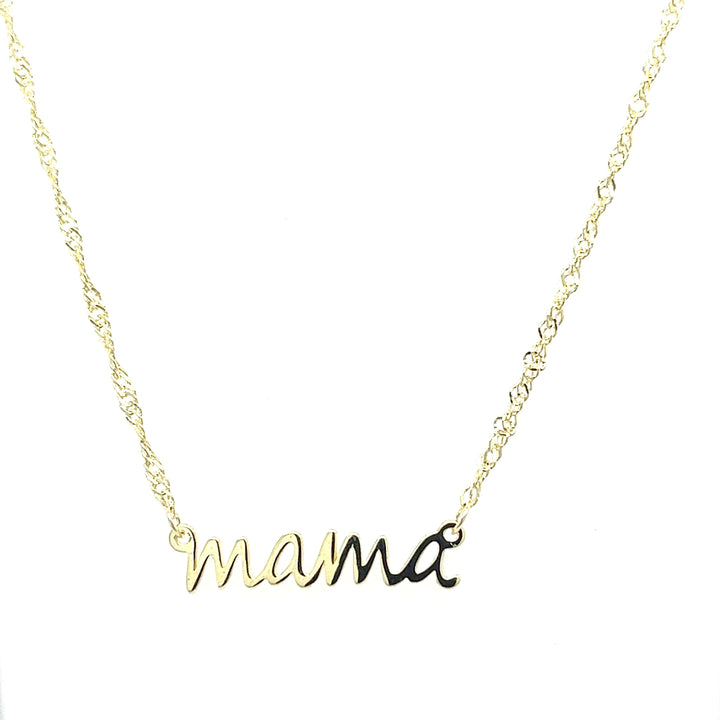 925 Sterling Silver Mama Necklace – 18" Minimalist Jewelry for Moms | 3 Gold Colors (PJC34455N) - 925 Sterling Silver Mama Necklace – 18