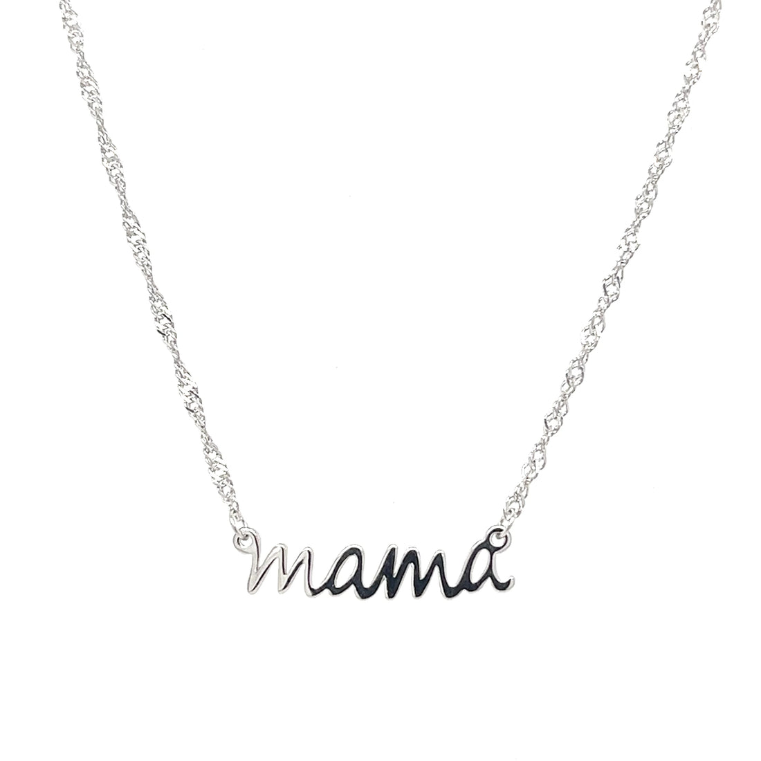 925 Sterling Silver Mama Necklace – Minimalist Mom Jewelry, 18'' Dainty Necklace (PJC34455N)