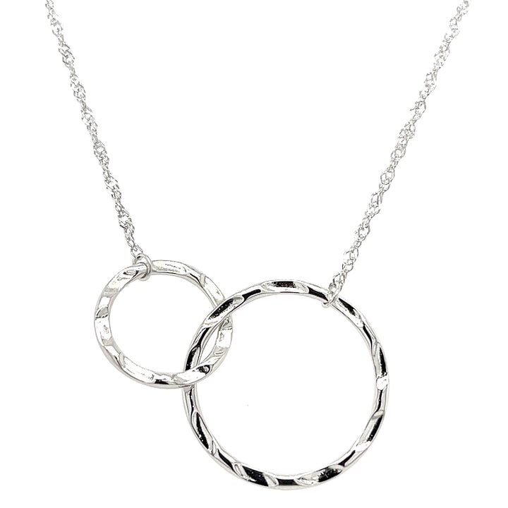 925 Sterling Silver Interlocking Circle Necklace – 18'' Minimalist Jewelry for Women (PJC34457N-A) - 925 Sterling Silver Interlocking Circle Necklace – 18'' Minimalist Jewelry for Women (PJC34457N-A)