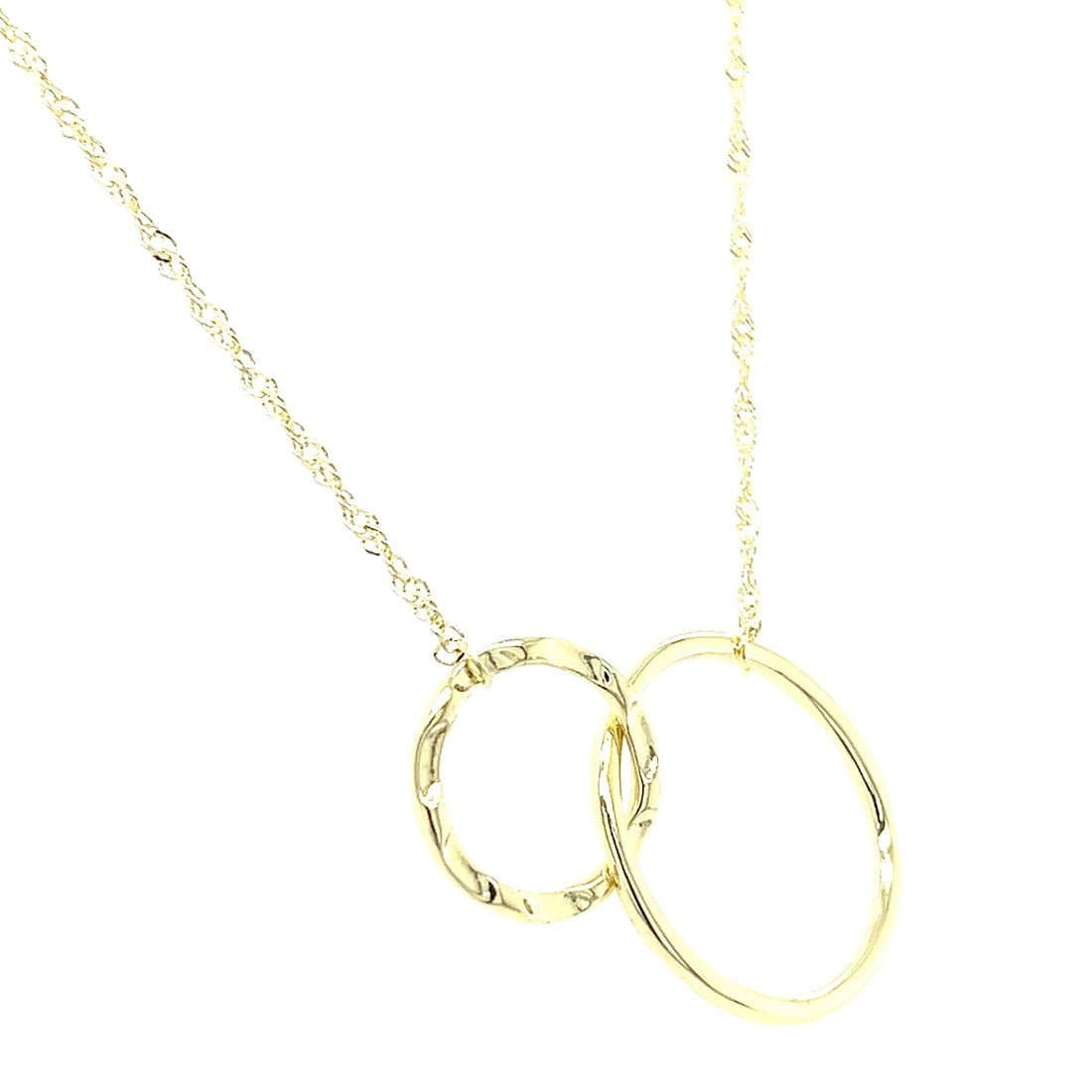 925 Sterling Silver Circle Charm Necklace - 18'' Minimalist Jewelry for Women | 3 Gold Options (PJC34457N-B)