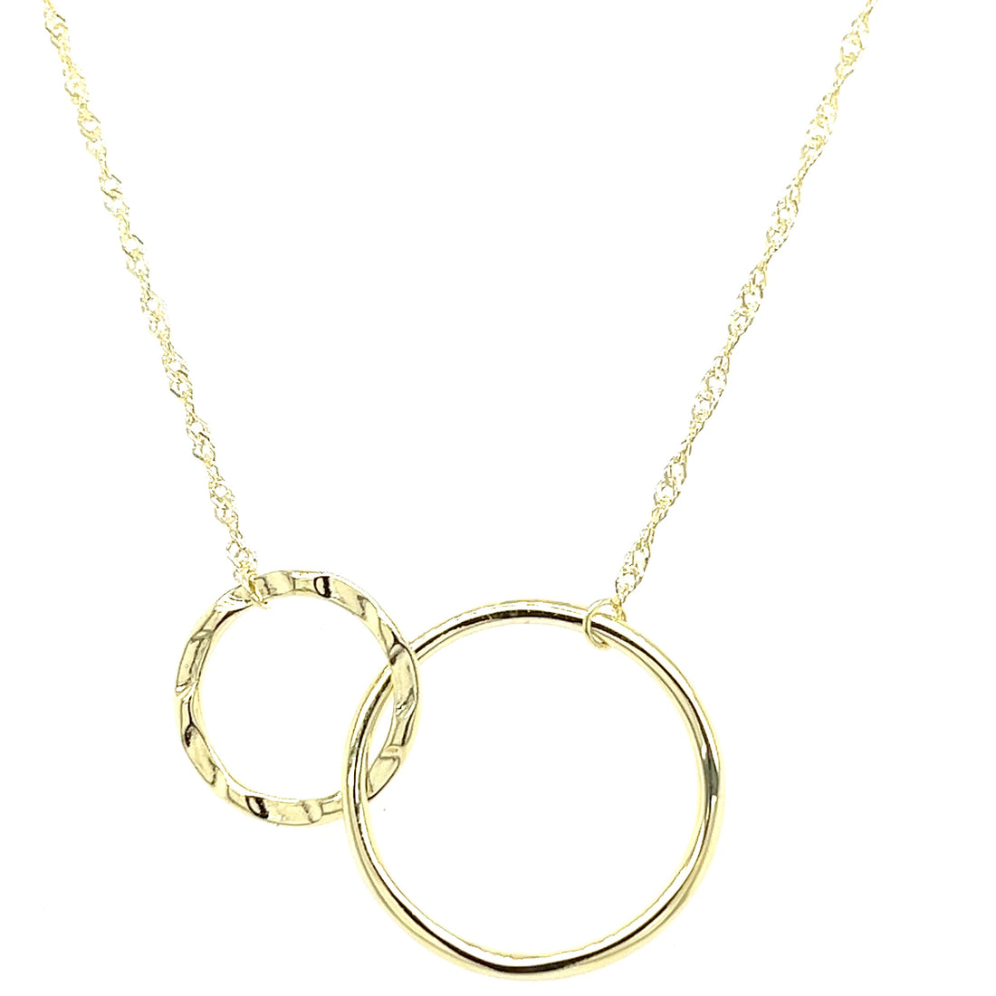 925 Sterling Silver Circle Charm Necklace - 18'' Minimalist Jewelry for Women | 3 Gold Options (PJC34457N-B)