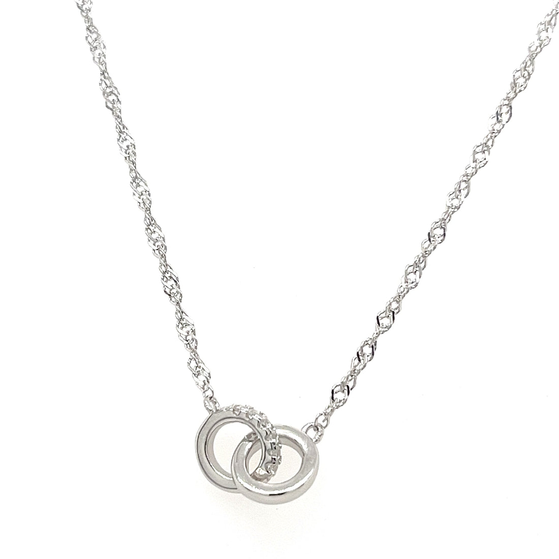 2 Circle Infinity Necklace - 925 Sterling Silver Minimalist Layered Jewelry (PJC34458N-A)