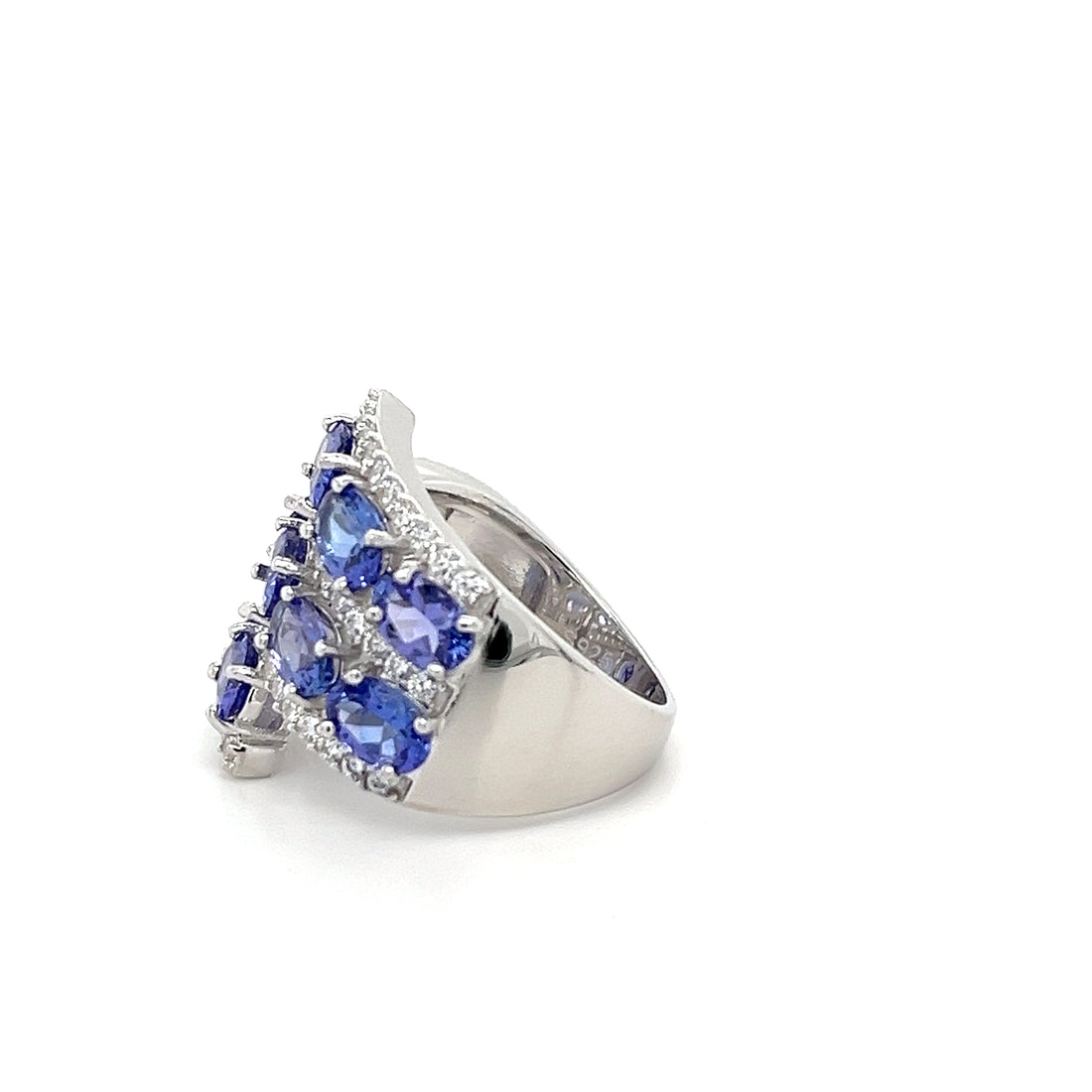 11 Oval Tanzanite Ring - 0.305ctw - 925 Sterling Silver (PJC6162R)