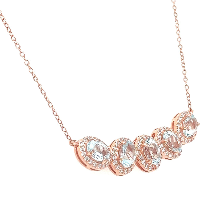 5 Stunning Reasons to Fall in Love with This 18K Rose Gold Aquamarine Necklace (PJC6816N-C)