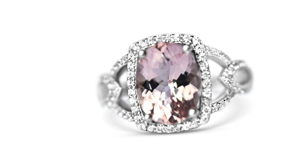 2.22ct Oval Pink Morganite Sterling Silver Ring (PJC9171R)